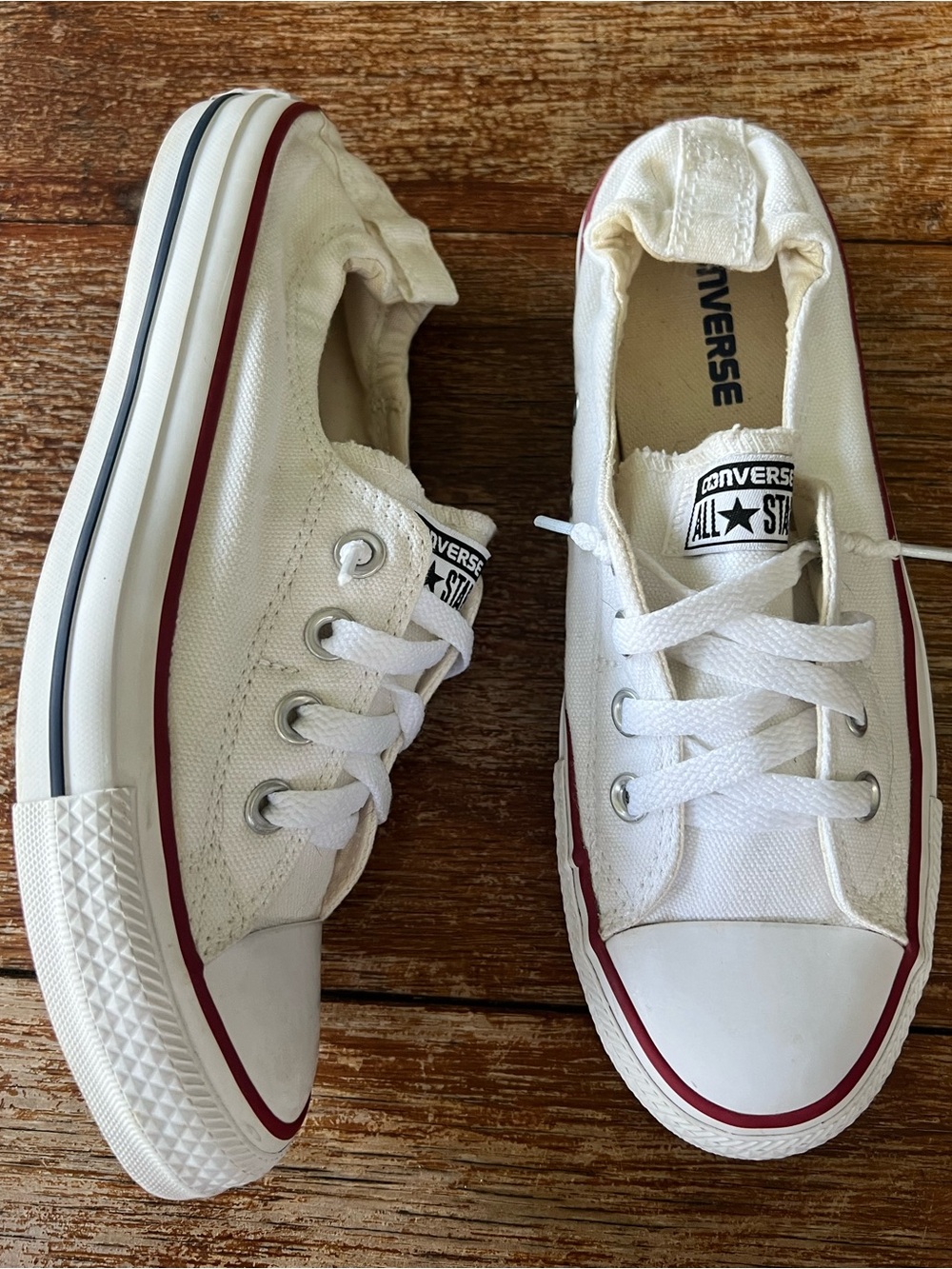 Converse All Star Chuck Taylor a slip On White Canvas Sneakers Low Top Women’s 8 - Picture 9 of 16
